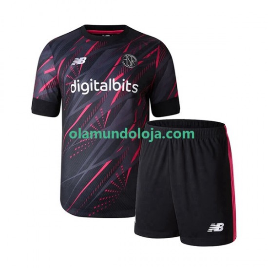 Camisola AS Roma Criança Equipamento Terceiro 2022-2023 Manga Curta